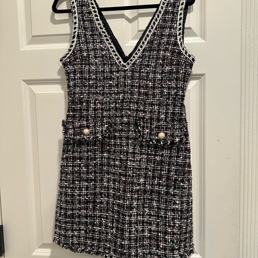 Chicwish Black and White Sheath Mini Dress